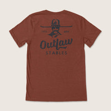 Cowboy Cool - Outlaw Stables Western Graphic Tee: Heather Clay