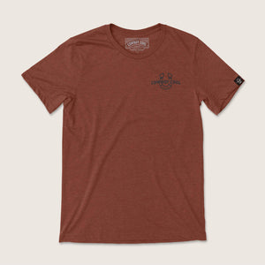 Cowboy Cool - Outlaw Stables Western Graphic Tee: Heather Clay