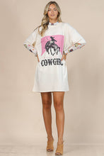 AV1202-CARLA WESTERN COWGIRL GRAPHIC T-SHIRT DRESS