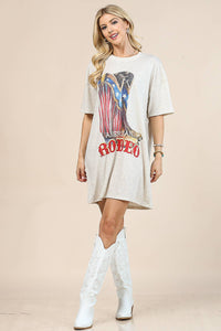 AV1202-GINA AMERICAN RODEO GRAPHIC T-SHIRT DRESS