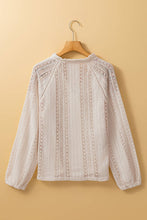 Lace Puff Sleeve Buttoned Shirt