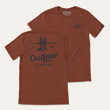 Cowboy Cool - Outlaw Stables Western Graphic Tee: Heather Clay