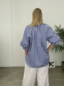 Gingham Top - 882 - Blue