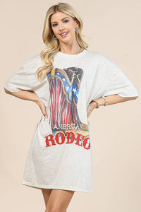 AV1202-GINA AMERICAN RODEO GRAPHIC T-SHIRT DRESS