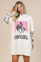 AV1202-CARLA WESTERN COWGIRL GRAPHIC T-SHIRT DRESS