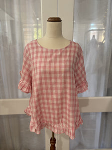 Gingham top ~ Pink