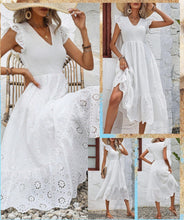 White Eyelet Lace Maxi Dress