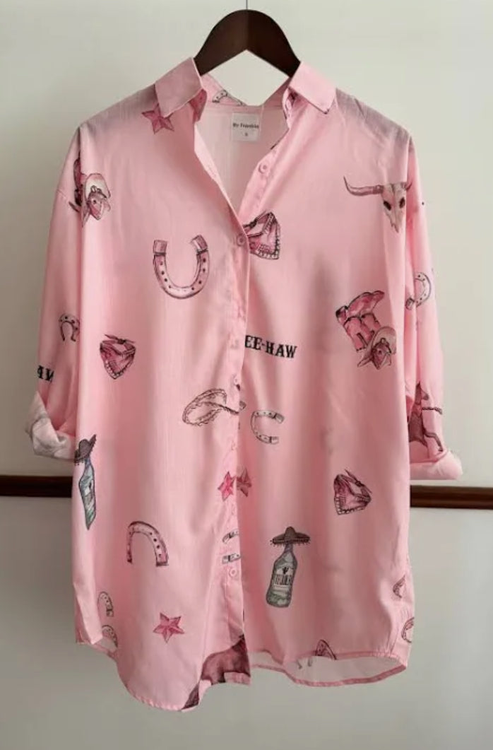 By Frankie Rodeo oversized Tshirt Dress-Pink