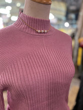 POLO NECK RIBBED KNIT - High Neck - Barbie Pink