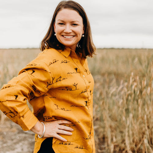 RURAL OUTBACK LINEN SHIRT - GOLDEN DUST