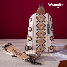 Wrangler Aztec Print Crossbody Sling Chest Bag set with coin purse- Tan