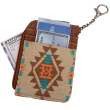 Wrangler Southwestern Art Print Mini Zip Card Case -Tan