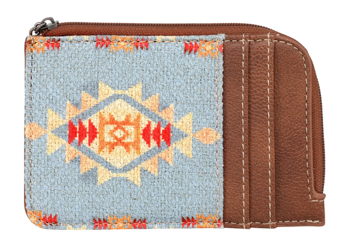 Wrangler Southwestern Art Print Mini Zip Card Case -Blue