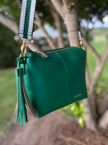 Kasey Crossbody Bag - Green Stripe
