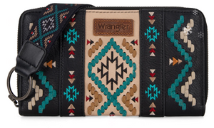 Wrangler Southwestern Embroidered Wallet - Black