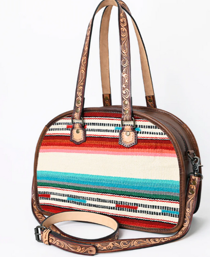 Western Leather Tote - Saddle Blanket - ADBG1162