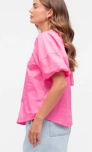 Curved Hem Bubble Top - Pink