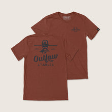 Cowboy Cool - Outlaw Stables Western Graphic Tee: Heather Clay