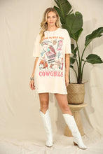 AV1202-SANDRA WESTERN COWGIRLS GRAPHIC T-SHIRT DRESS