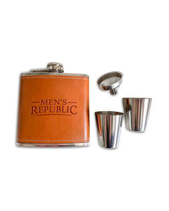 Men's Republic Hip Flask, Funnel and 2 Cups