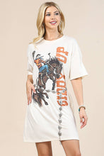 AV1202-LOREN WESTERN GIDDY UP COWBOY GRAPHIC T-SHIRT DRESS