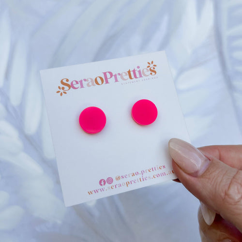 Hot Pink Round Studs