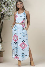 AV1039-CAMERON TRIBAL PRINT STRAP MAXI DRESS