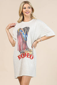 AV1202-GINA AMERICAN RODEO GRAPHIC T-SHIRT DRESS