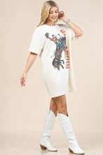 AV1202-LOREN WESTERN GIDDY UP COWBOY GRAPHIC T-SHIRT DRESS