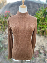 Polo Neck Ribbed Knit  - High Neck - Ginger Bread