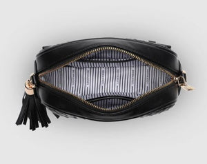 Jacinta - Woven Crossbody Bag - Black