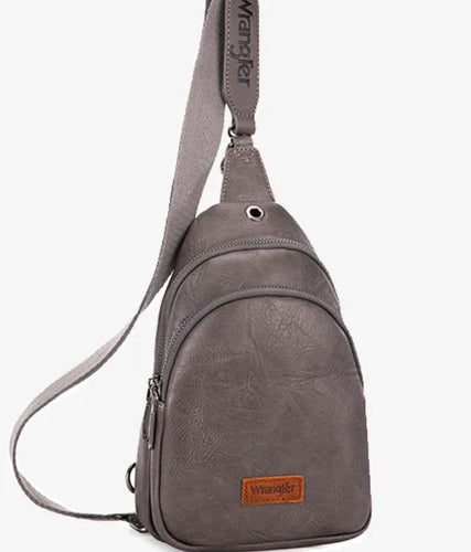 Wrangler Dual Zippered Sling Bag - Light Grey